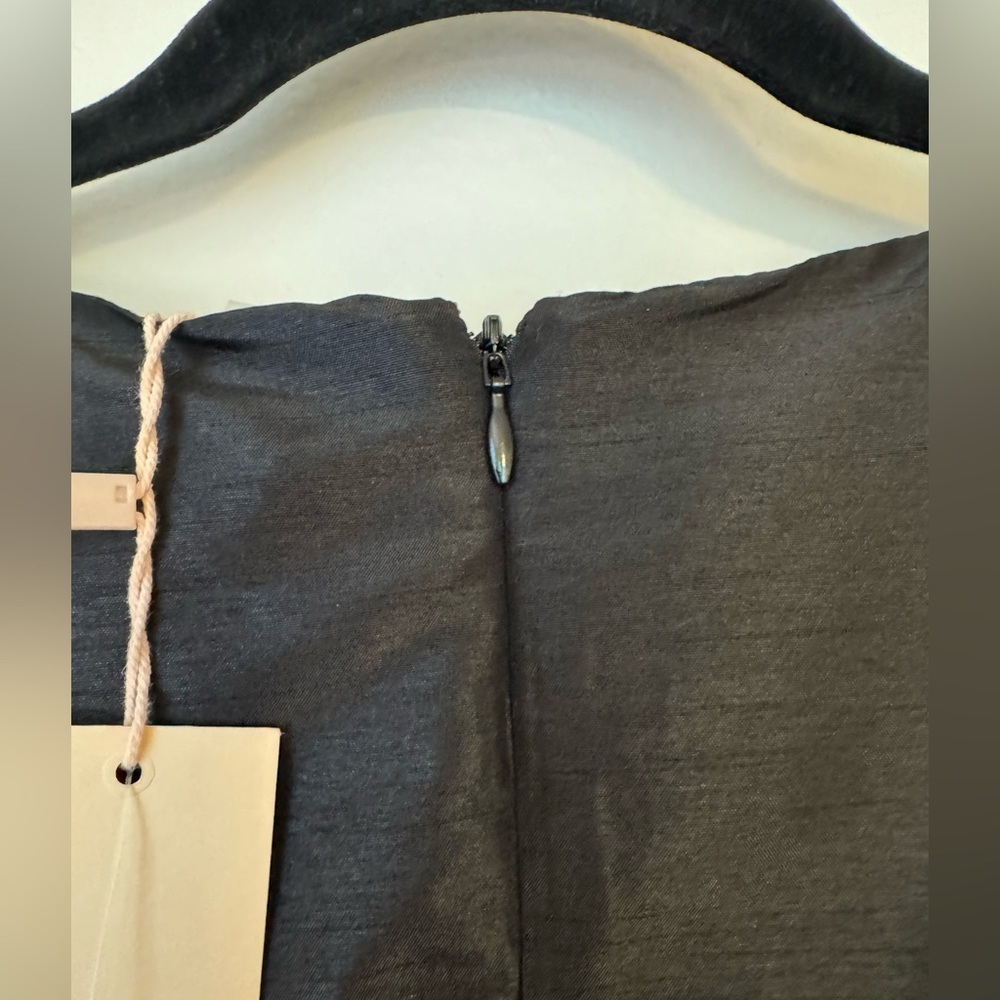 NWT Hutch Cove Black Boat Neck Button Front Puff Sleeve Mini Dress- Small - Picture 12 of 14